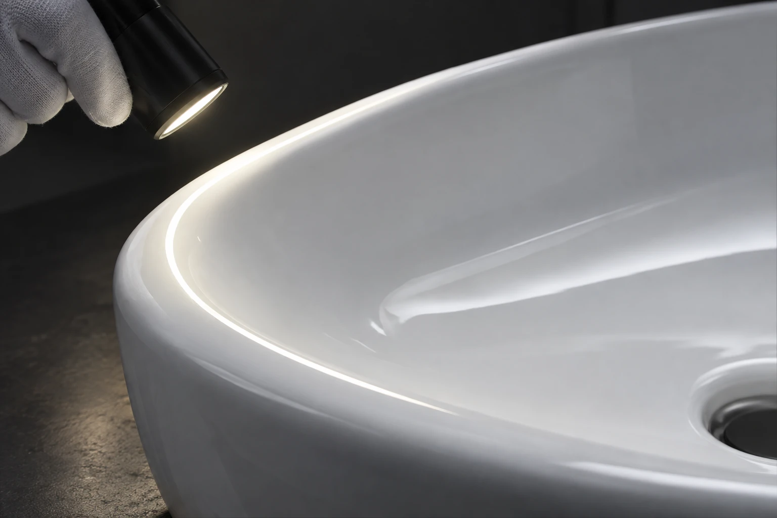 Ceramic glaze inspection light