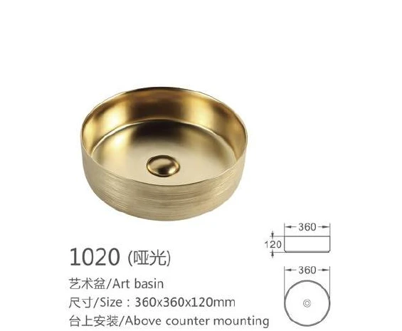 Metallic Round Ceramic Art Basin - Modell 1020 mit Produktinformationen