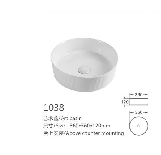 Base de arte de cerámica redonda blanca - Modelo 1038 con información de producto