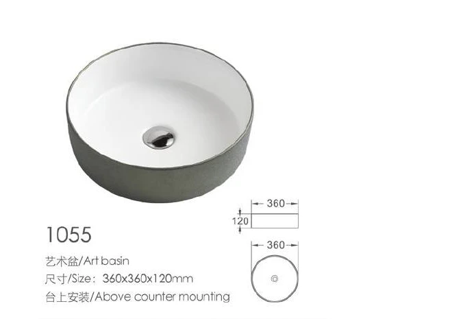 Olive Round Ceramic Art Basin - Modell 1055 mit Produktinformationen