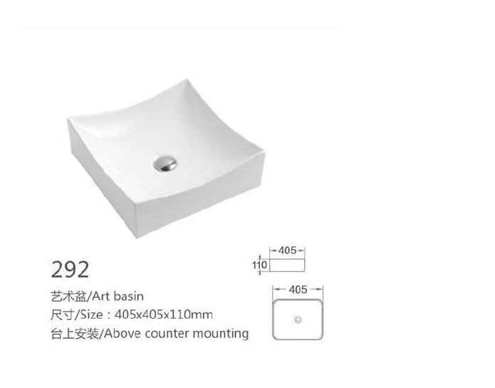 White Square Keramik-Kunstbecken - Modell 292 mit Produktinformationen