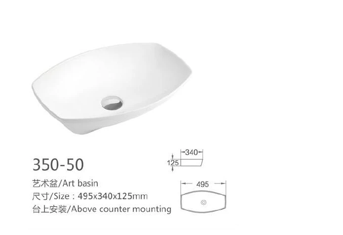 Base de arte de cerámica rectangular blanco - Modelo 350-50 con información del producto