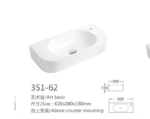 Base de arte de cerámica rectangular blanco - Modelo 351-62 con información del producto
