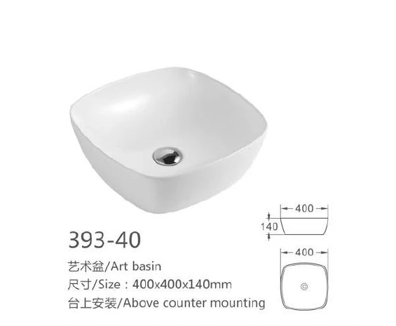Base de arte de cerámica redonda blanca - Modelo 393-40 con información de producto