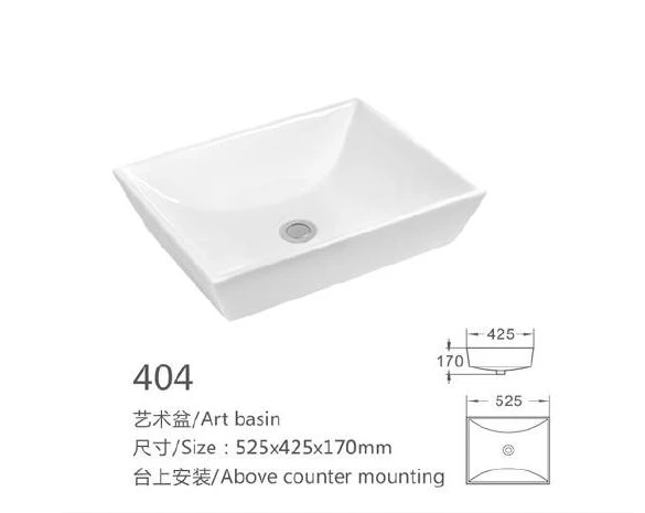 Base de arte de cerámica rectangular blanco - Modelo 404 con información del producto