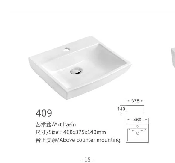 Base de arte de cerámica rectangular blanco - Modelo 409 con información del producto