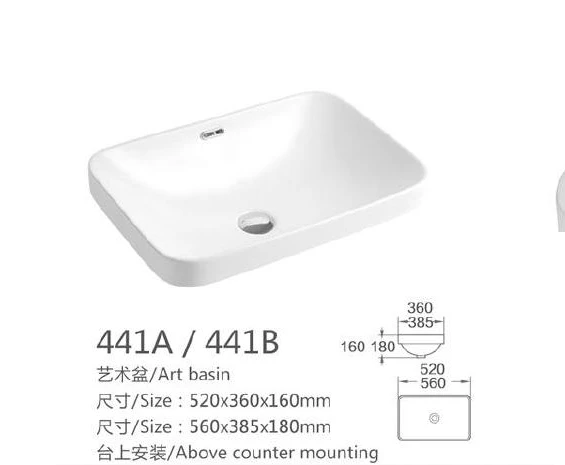 Base de arte de cerámica rectangular blanco - Modelo 441A/441B con información del producto