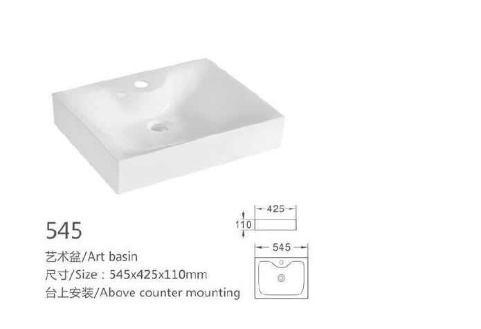 Base de arte de cerámica rectangular blanco - Modelo 545 con información del producto