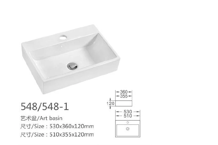 Base de arte de cerámica rectangular blanco - Modelo 548 con información del producto