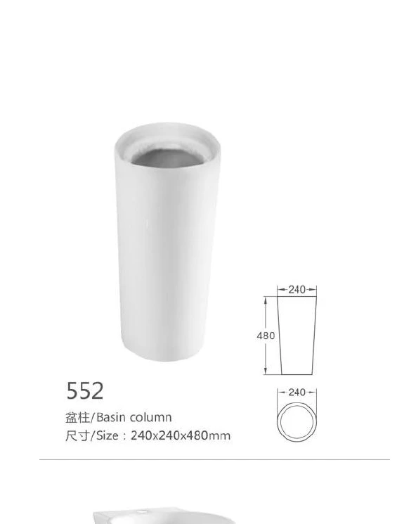 Base de arte de cerámica redonda blanca - Modelo 552 con información de producto