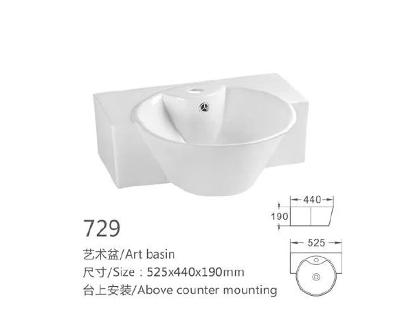 Weißwand-Hung Keramikbecken - Modell 729 mit Produktinformationen