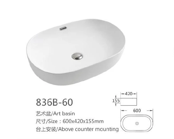 Base de Arte Ovalo Blanco - Modelo 836B-60 con información de producto